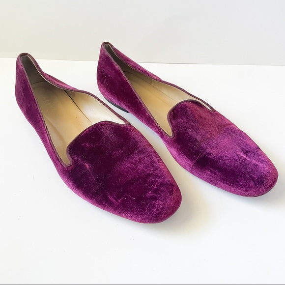 J. Crew Shoes - J. Crew Velvet Suede Smoking Loafers/Slippers Size 9